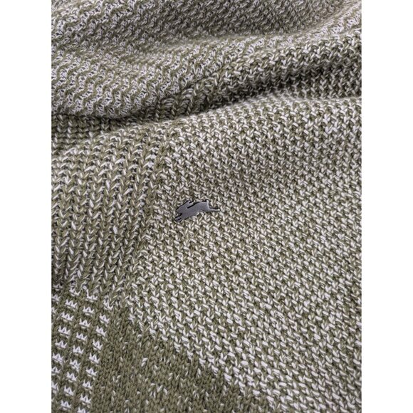 A. Tiziano Size Medium Green Long Sleeve Shawl Collar Sweater 100% Cotton - Picture 7 of 8